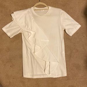 Adeam white ruffle tshirt